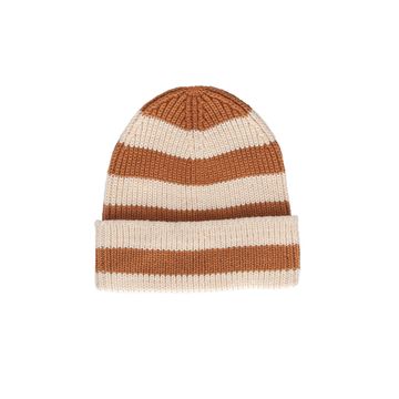 Acorn Kids Tokyo Merino Beanie Caramel Stripe in Caramel