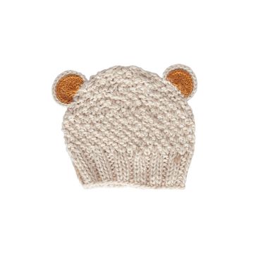 Acorn Kids Bear Beanie Oatmeal in Oatmeal
