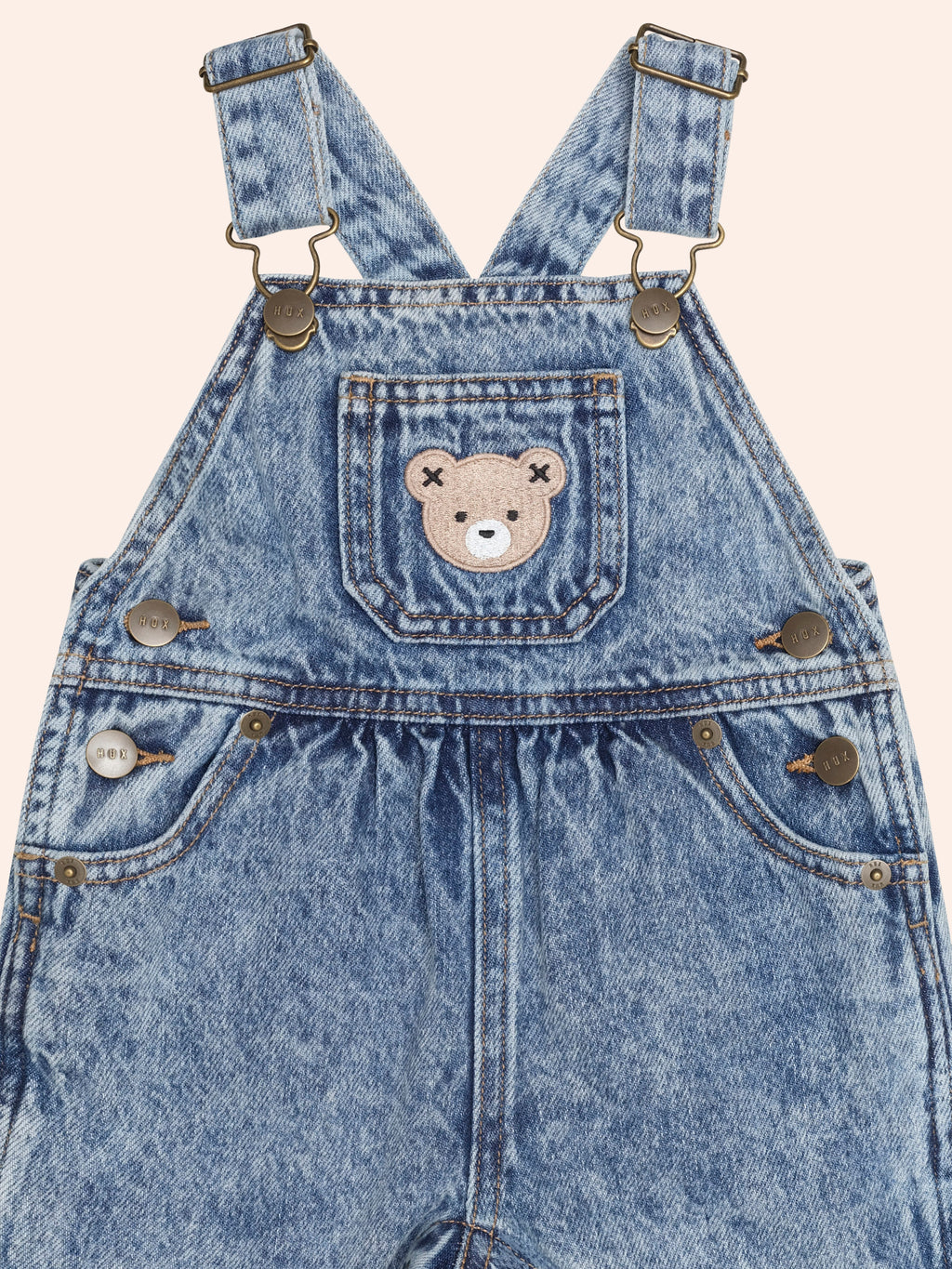 HUXBABY DREAMY DENIM SHORTALL in DENIM