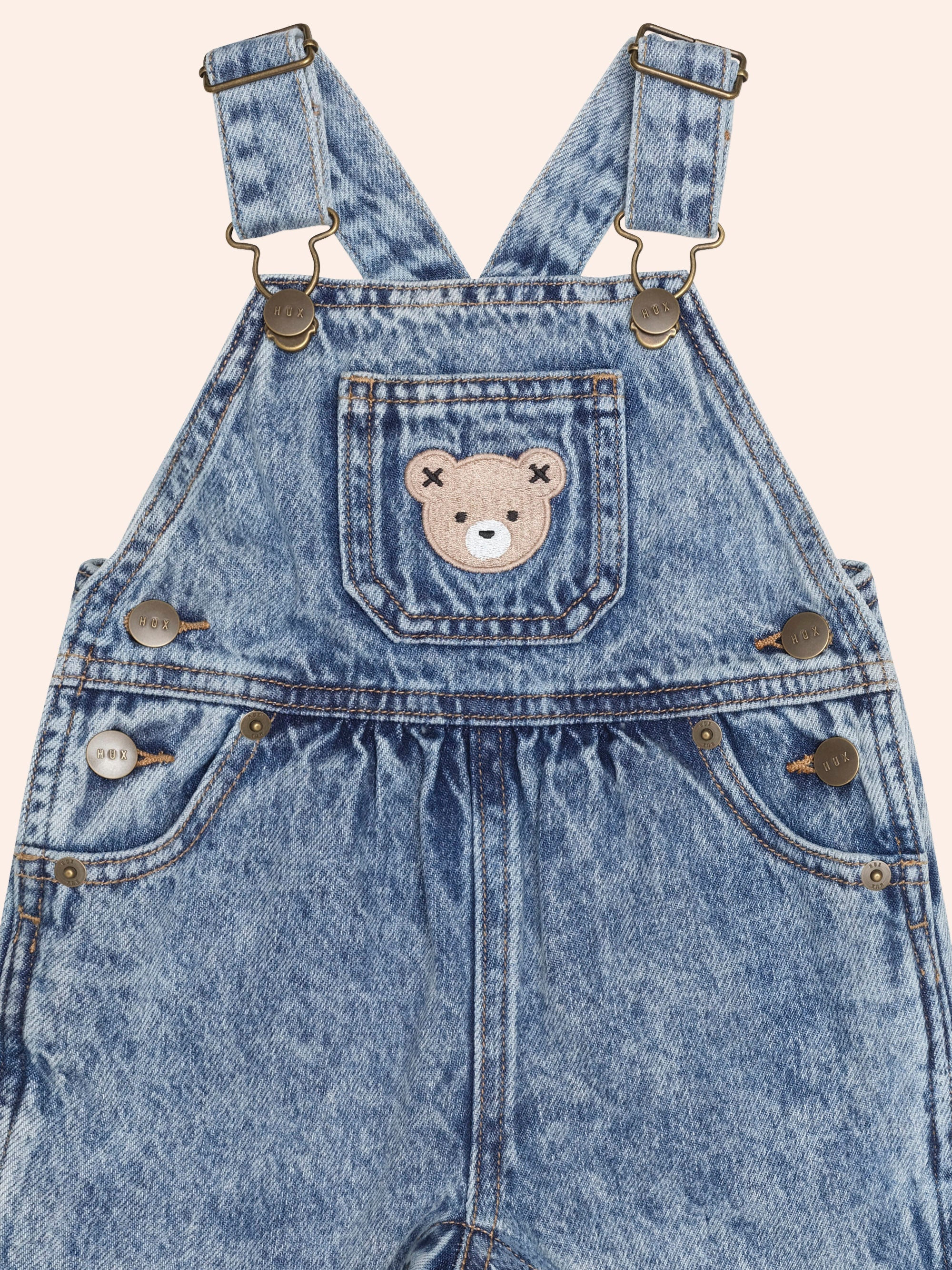 HUXBABY DREAMY DENIM SHORTALL in DENIM