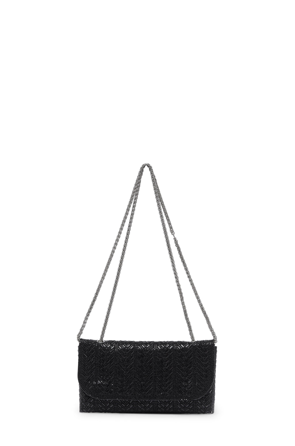 Carolina Mimi Sequinned Clutch Bag Black in Default Title