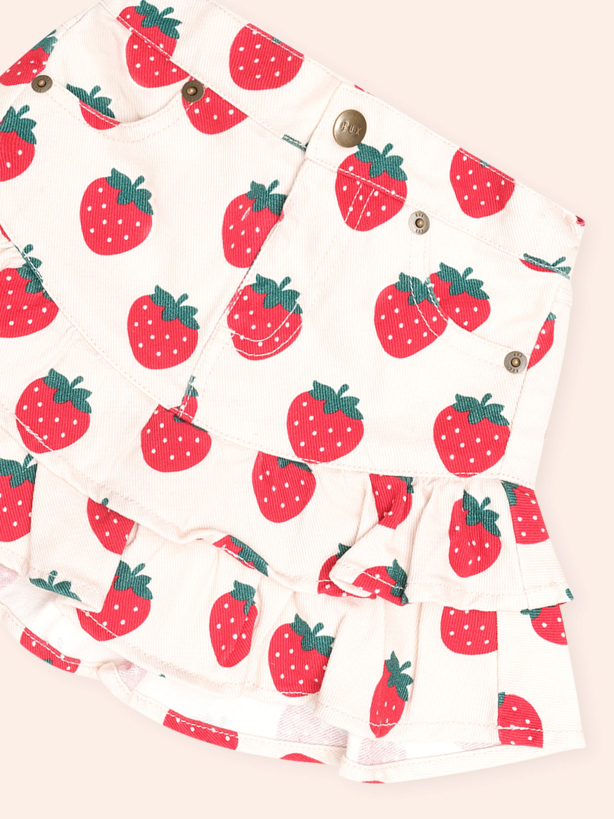 HUXBABY STRAWBERRY TIERED SKIRT in MULTI STRAWBERRY