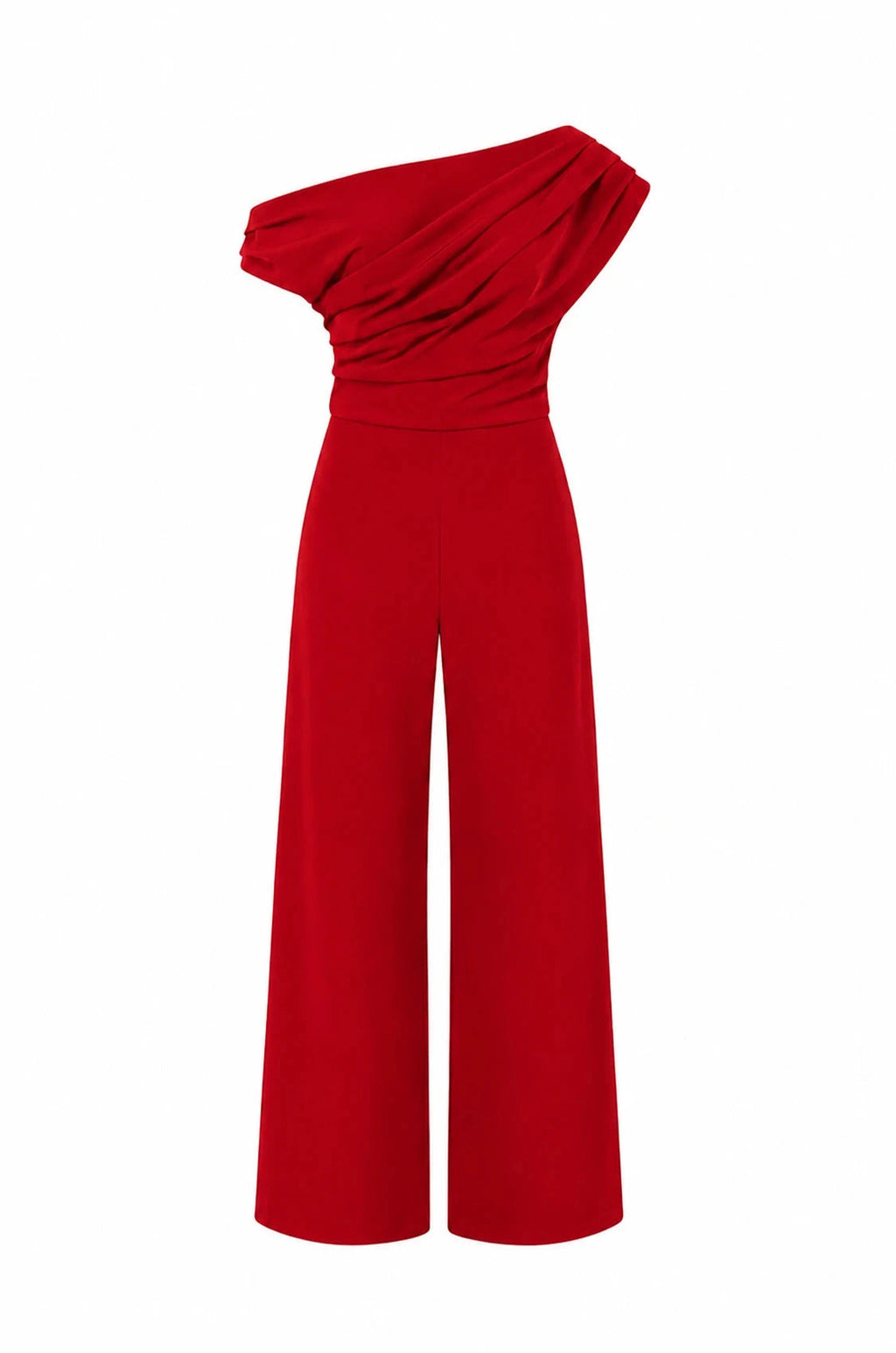 Carolina Roslyn Off Shoulder Jumpsuit Red in Single
