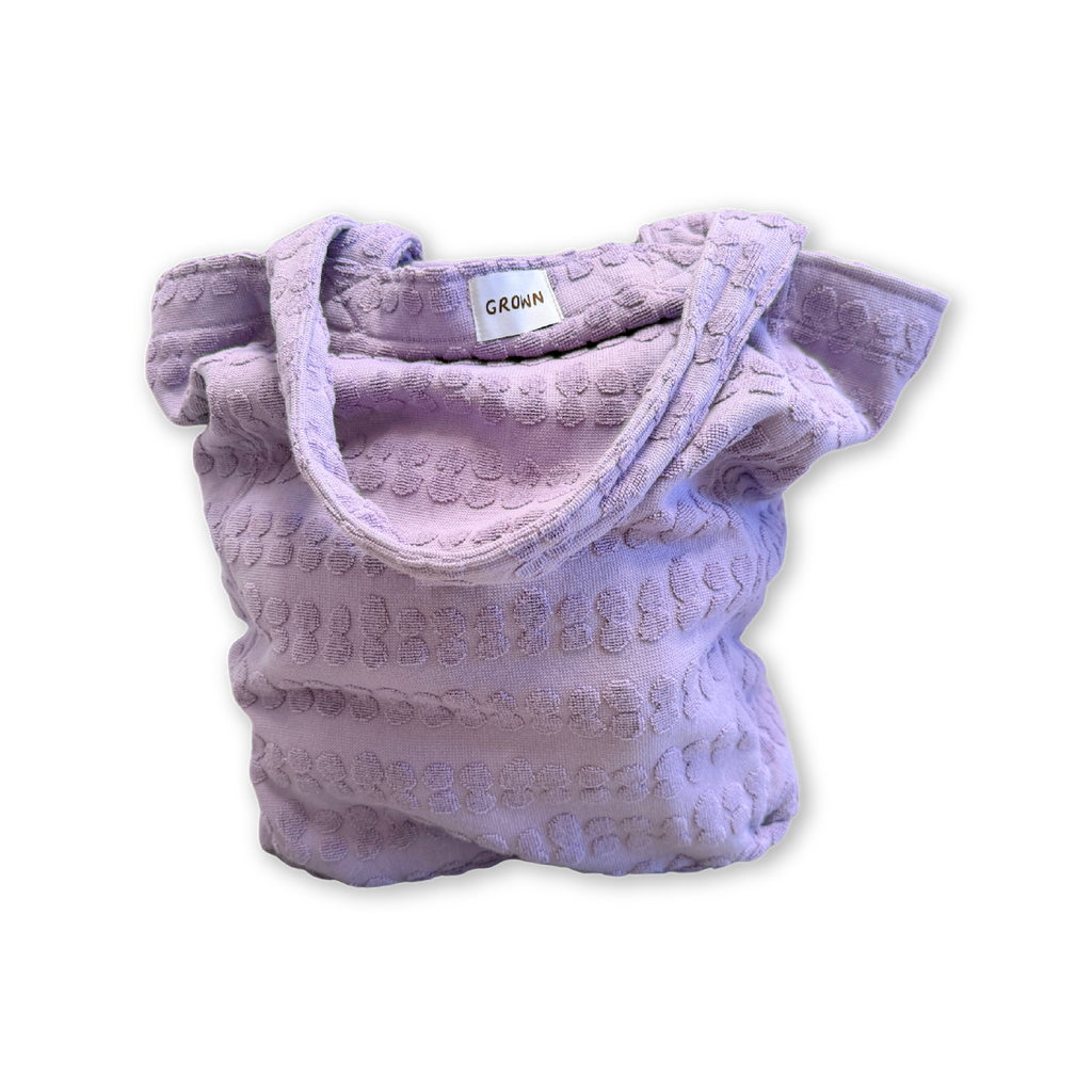Grown Bubble Terry Towelling Beach Tote - Mauve in Single