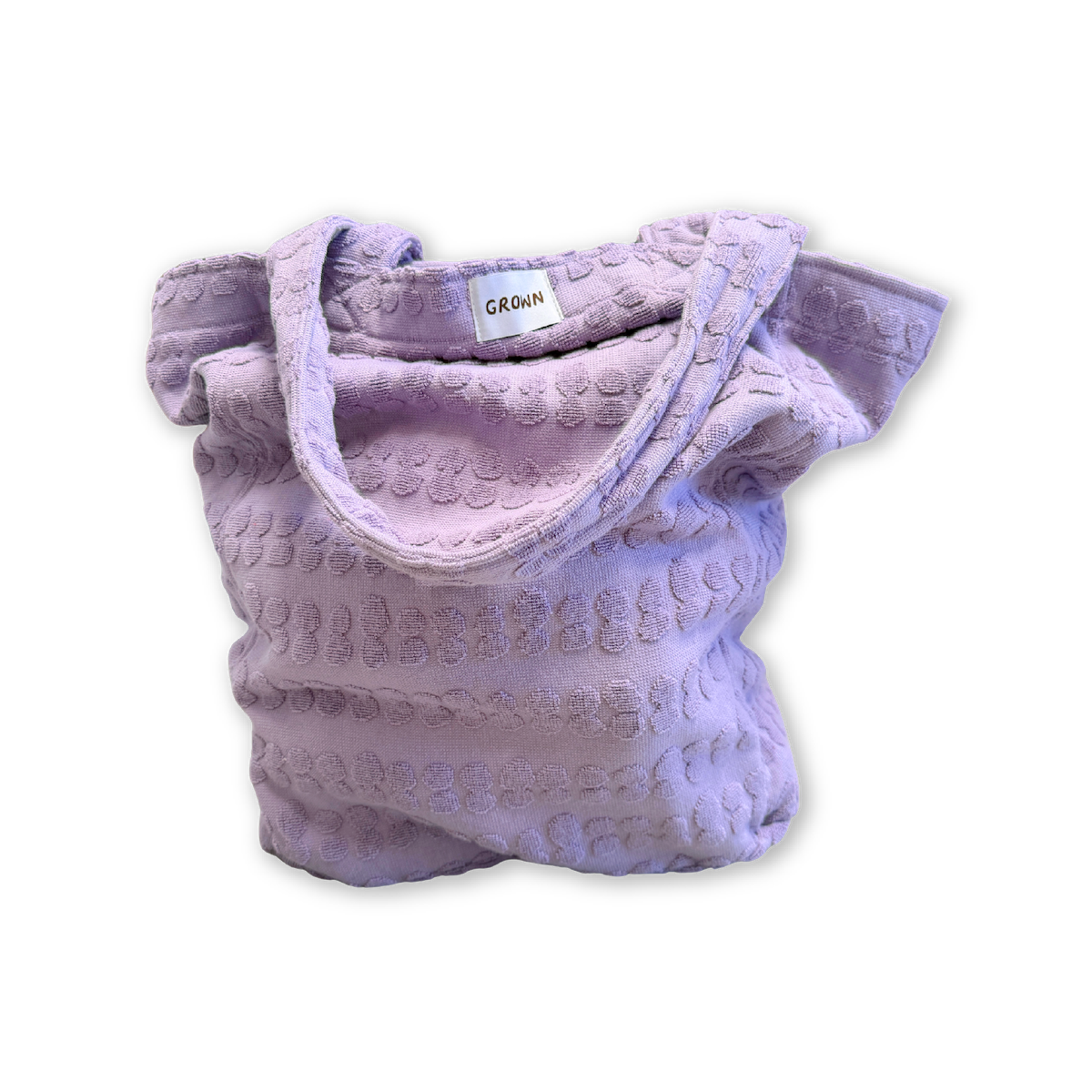 Grown Bubble Terry Towelling Beach Tote - Mauve in Single