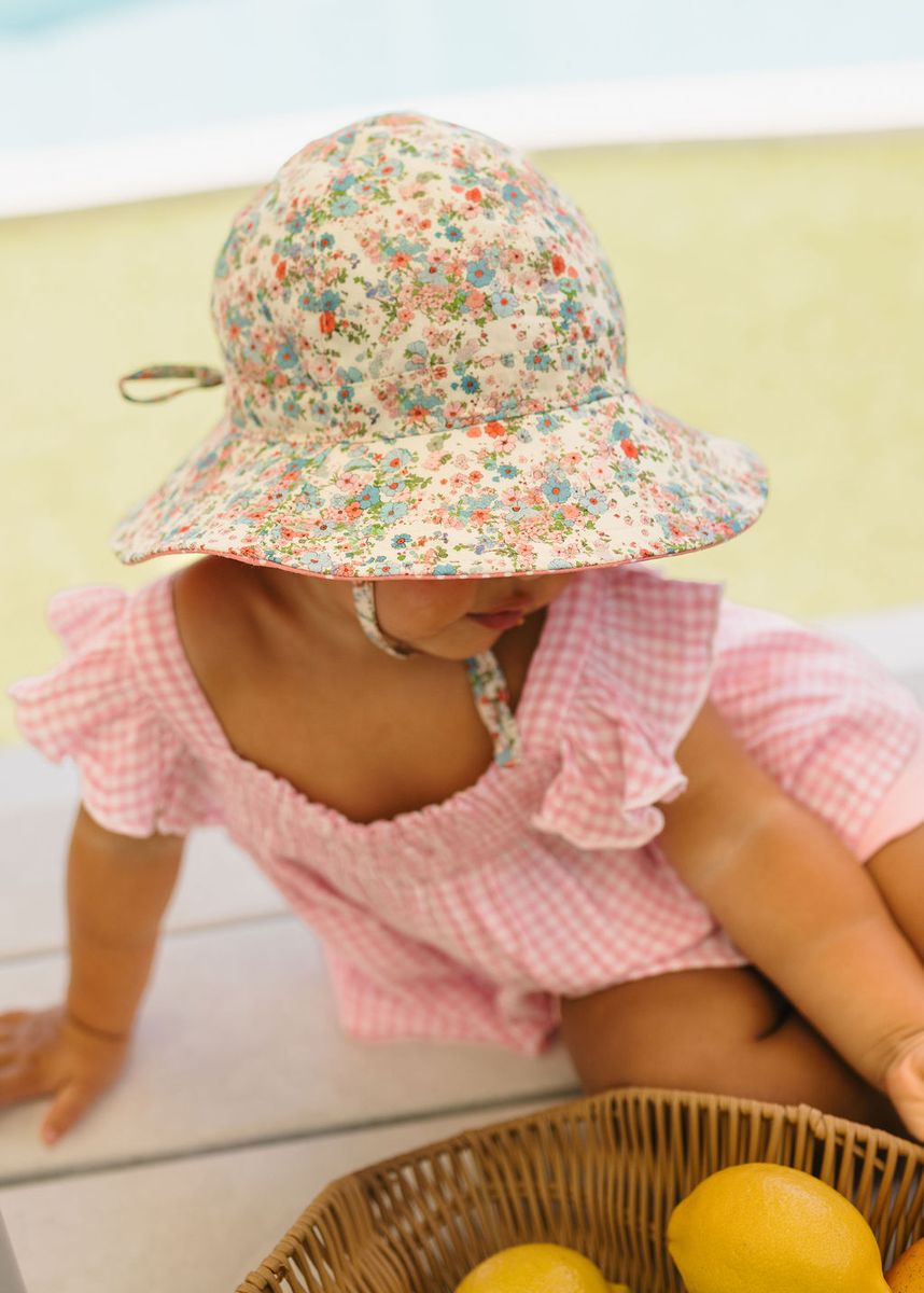 Acorn Kids Celeste Wide Brim Sunhat in Cream, Pink and Blue