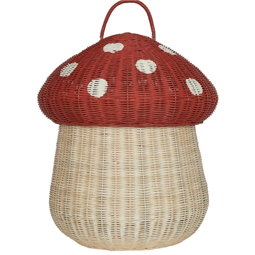 Olli Ella - Mushroom Storage Basket - Red (BYB)