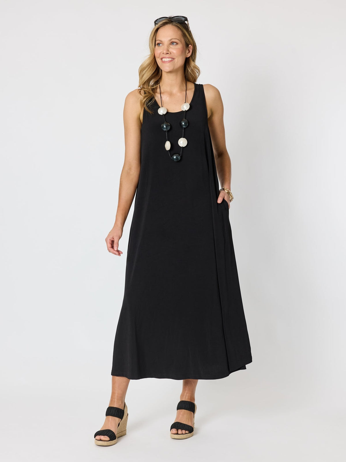Clarity Traveller Tank Dress - Black in Black