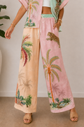LA SOFIA VLSP511 (22212) -  PORTOFINO WIDE LEG PANT - SAFARI PALM in Safari Palm