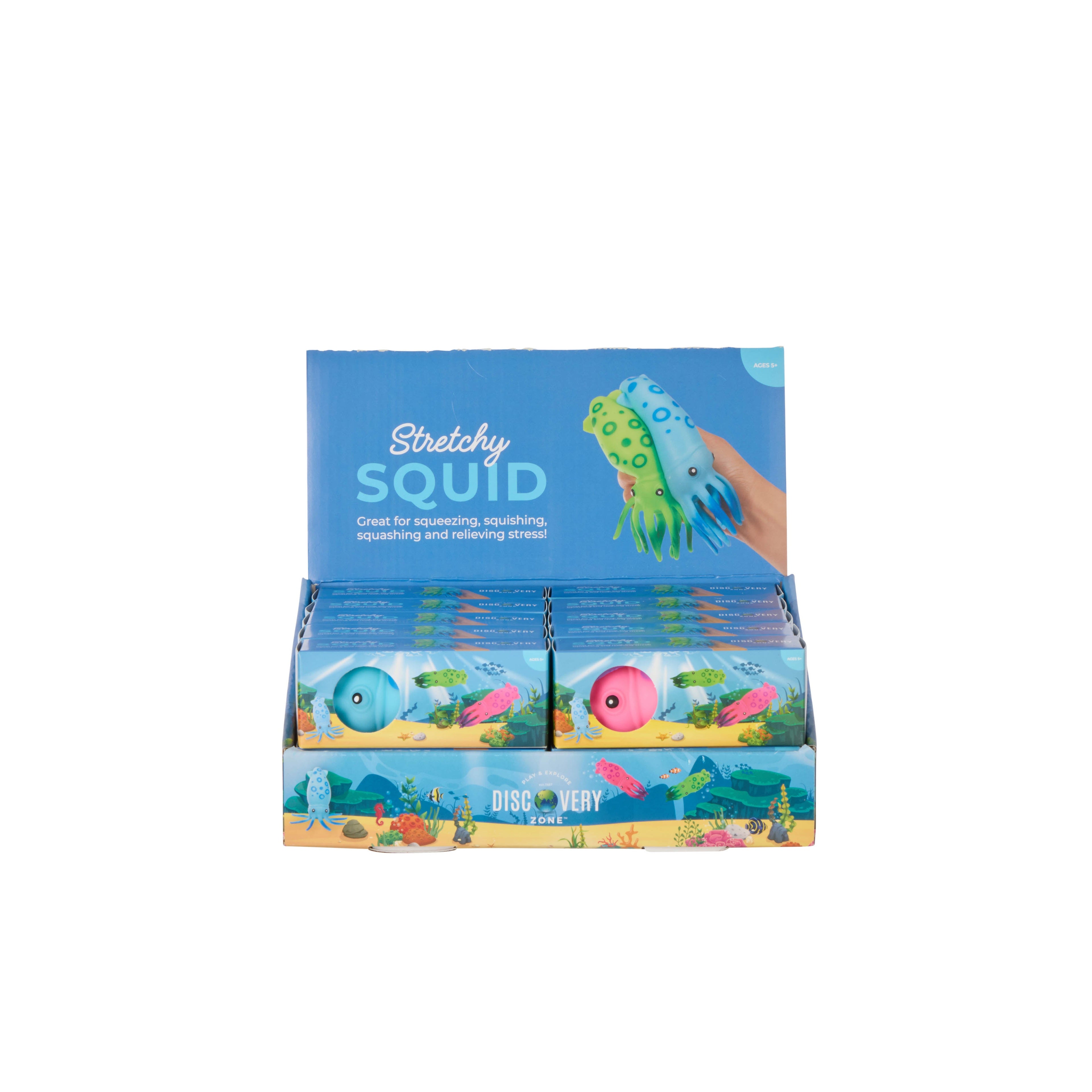 Discovery Zone Discovery Zone Squishy Squid CDU 20pcs/3 Assorted in Default Title