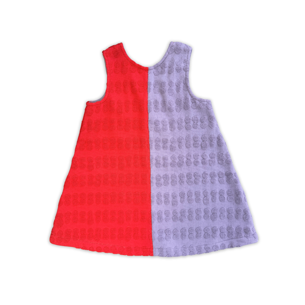 Grown Bubble Terry Towelling Dress - Fiesta & Mauve in Single