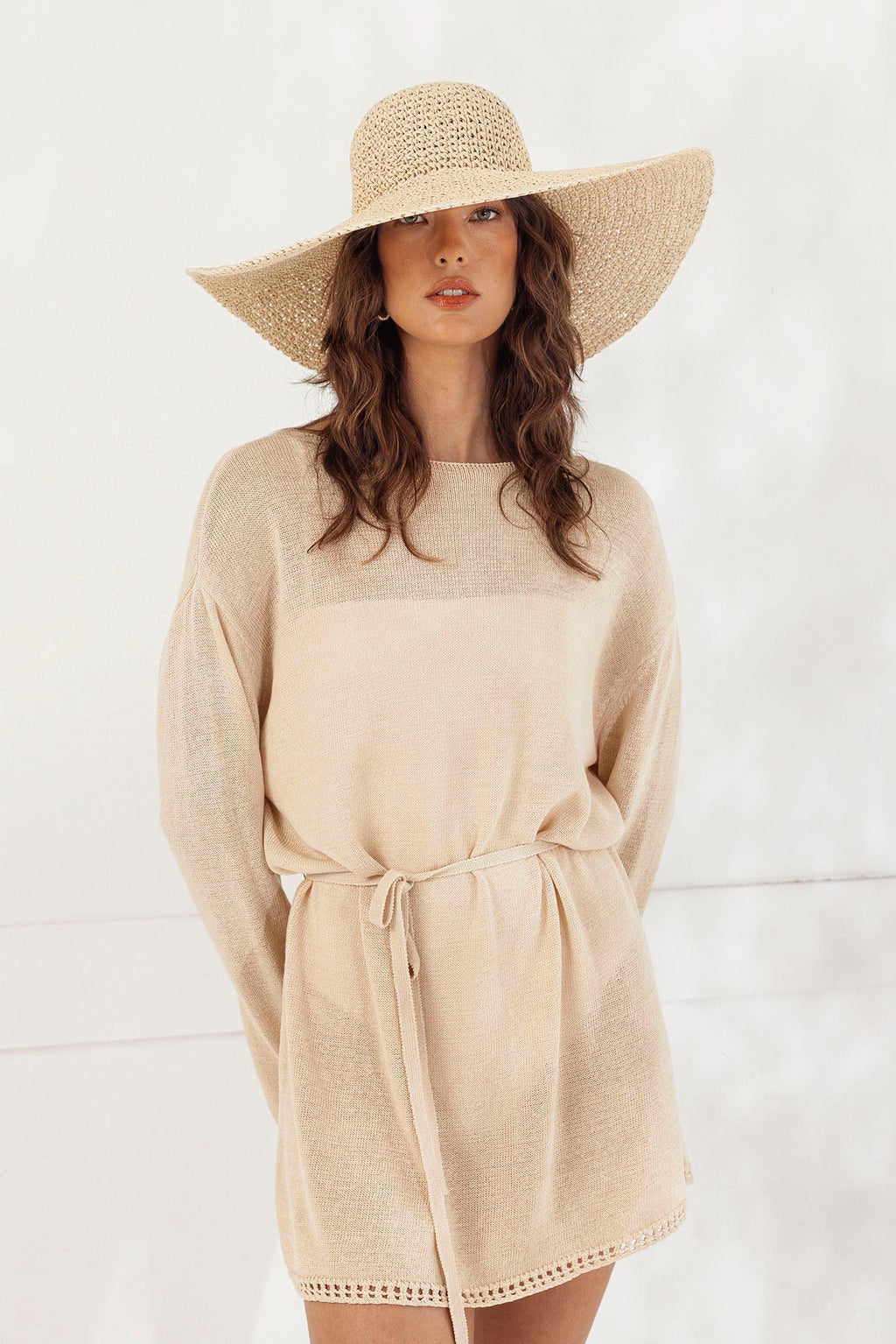 Morgan & Taylor Sabrina Floppy Hat in Natural in beige