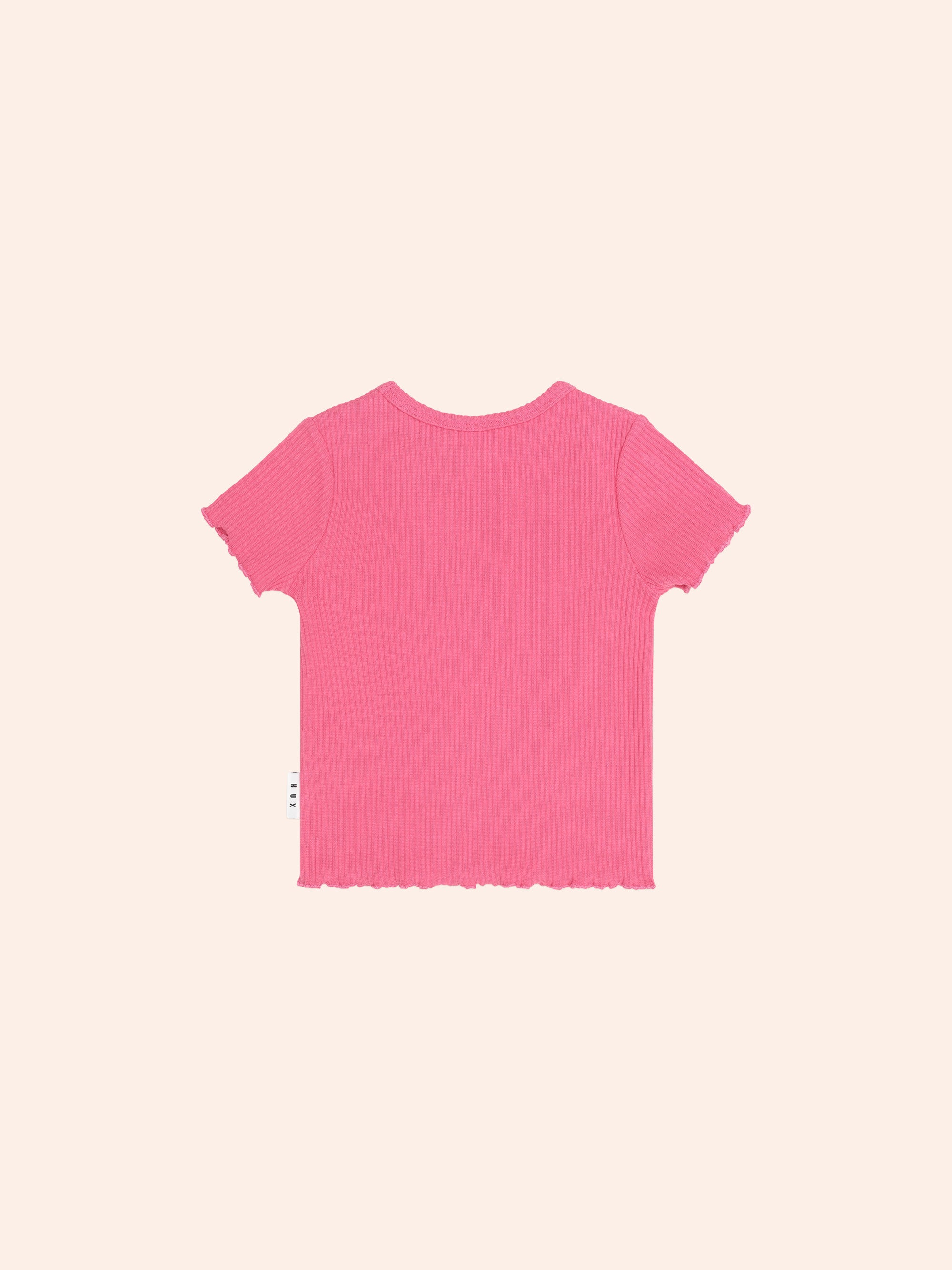 HUXBABY CHERRY RIB TEE in CHERRY