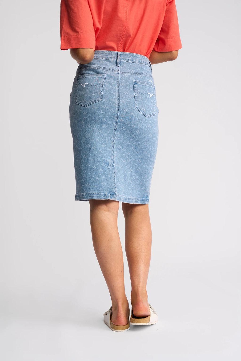Vassalli Poppy Skirt - Meadow Denim in Meadow Denim