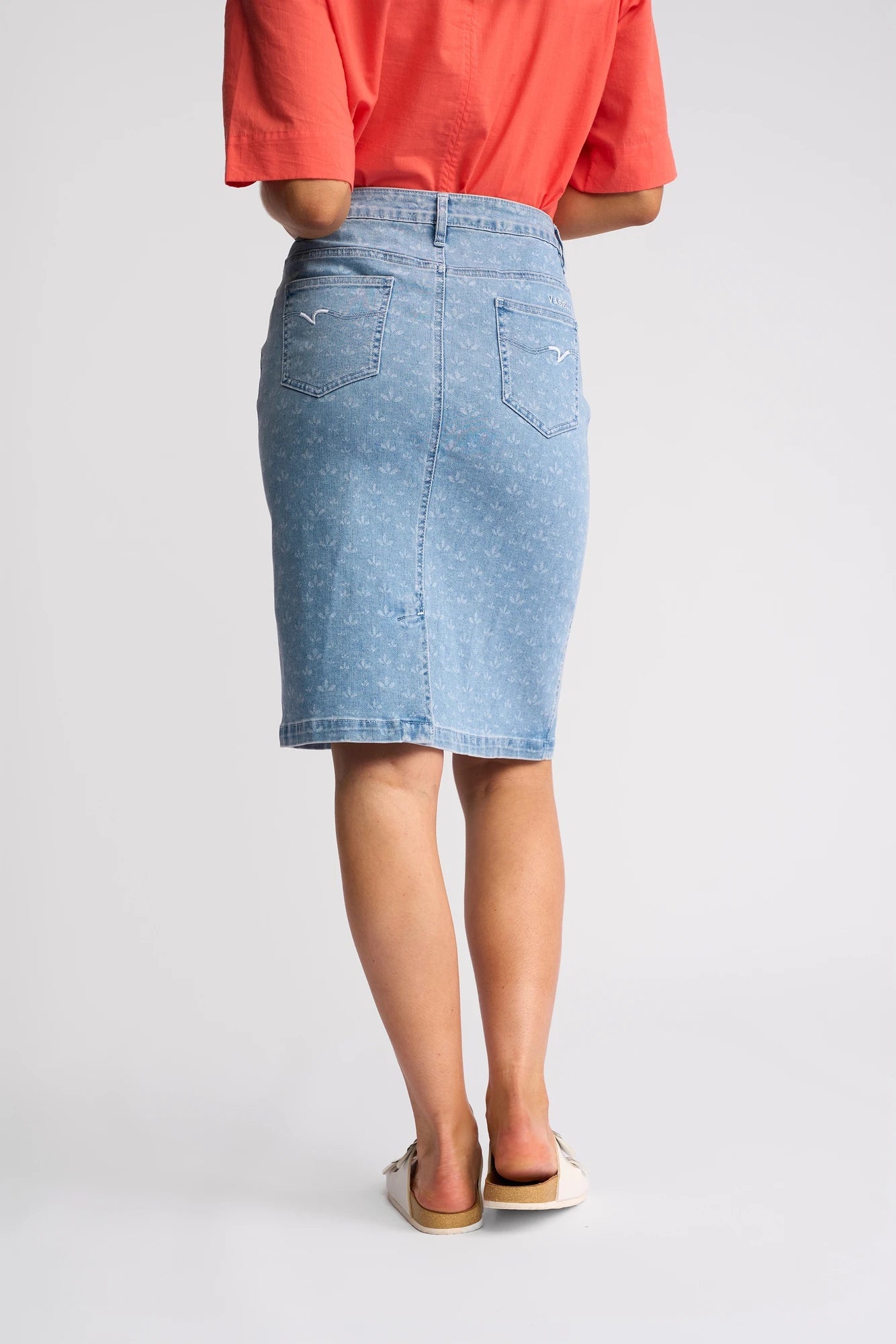Vassalli Poppy Skirt - Meadow Denim in Meadow Denim