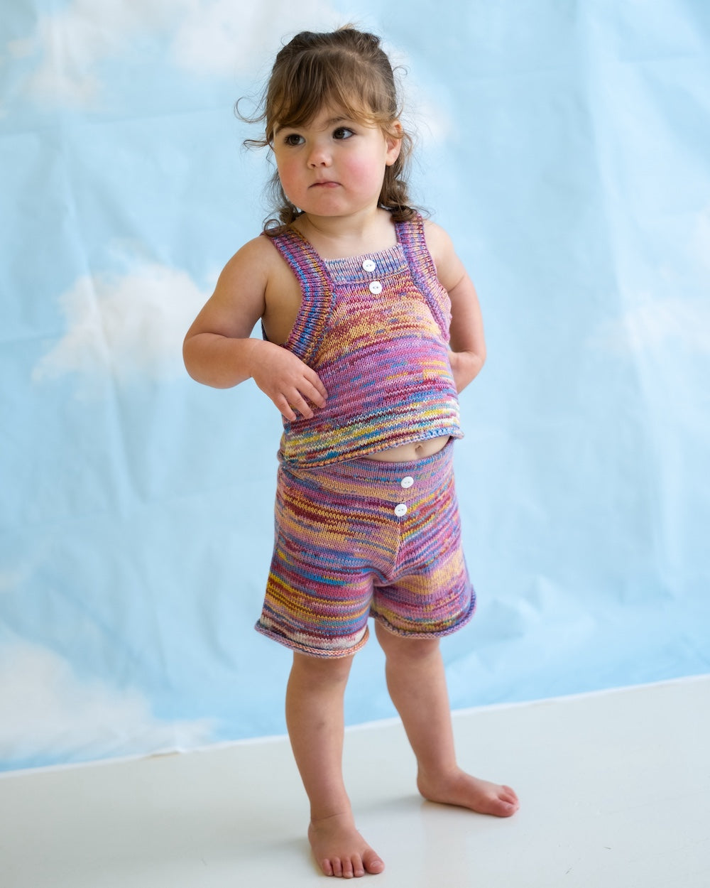 Grown Knitted Singlet Top - Rainbow in Single