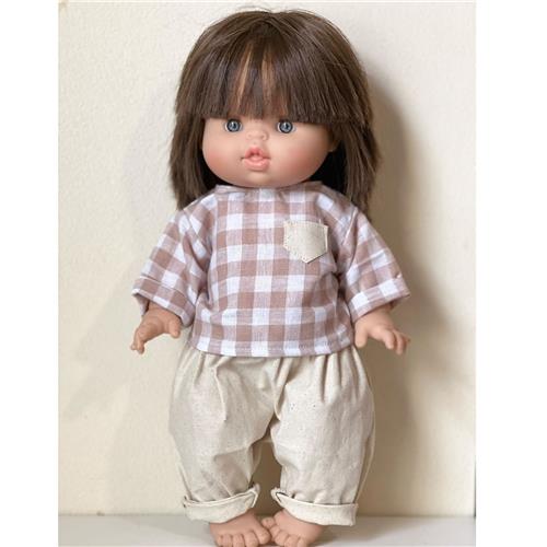 Little MizzDolly - Gingham Top & Pant - Sand
