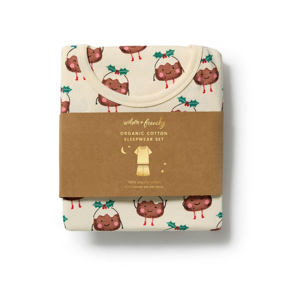 Wilson and Frenchy Little Pudin Organic Rib Short Sleeved Pyjamas in Little Pudin