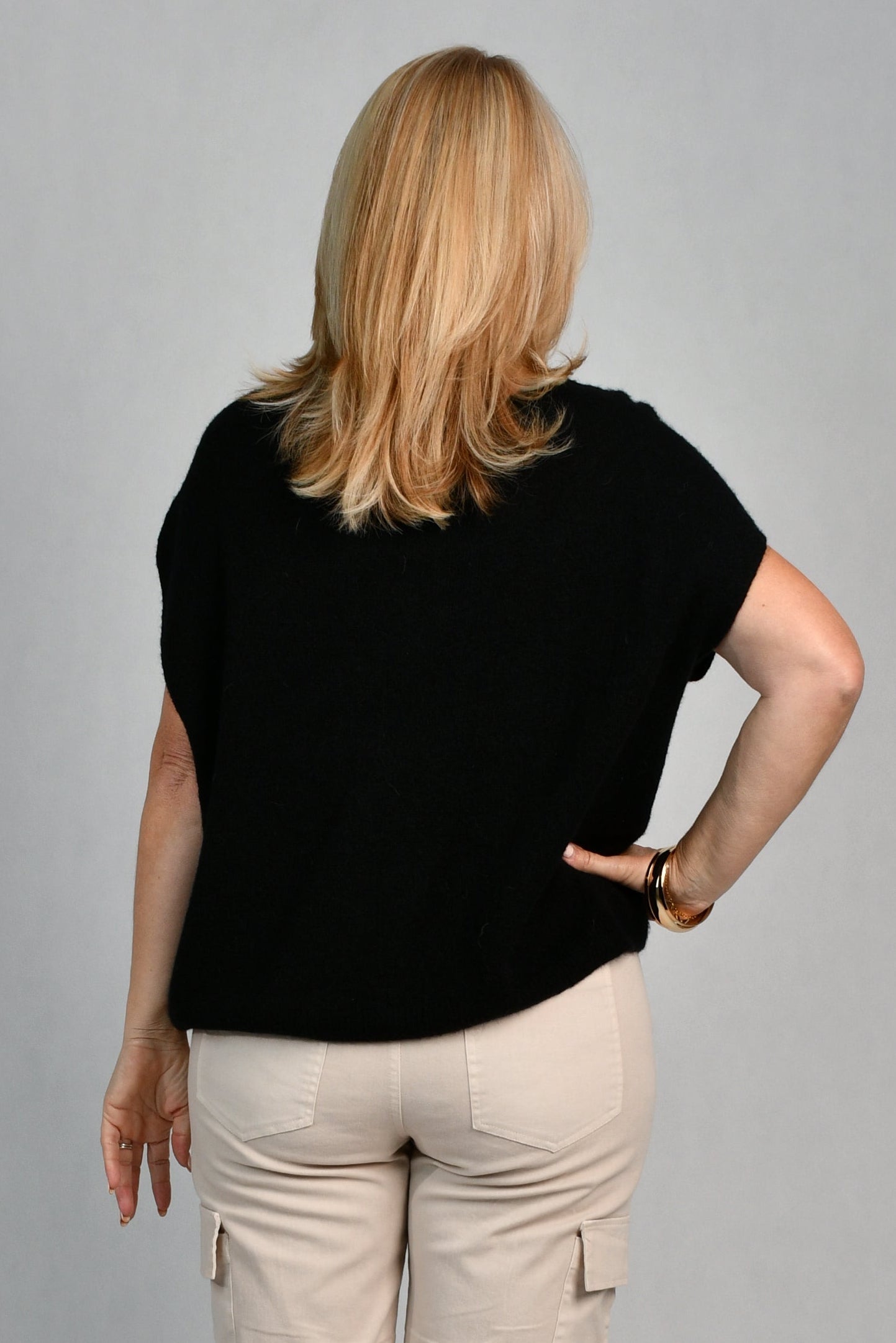 LA SOFIA VLST327 (5211) - WILMA WOOL TOP - BLACK in Black