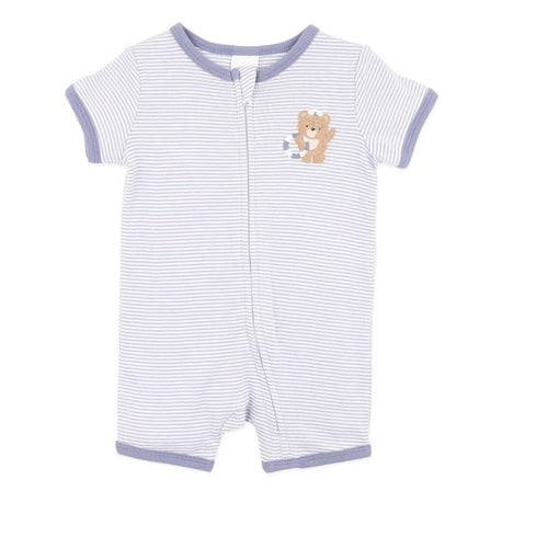 Bebe - Axel Organic Stripe SS Zipsuit