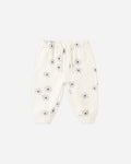 Quincy Mae Relaxed Fleece Sweatpant Blue Daisy in NATURAL