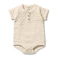 Wilson and Frenchy Milk Cloud Organic Knitted Chevron Bodysuit in Milk Cloud