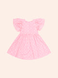 HUXBABY FLORAL BRODERIE DRESS in PEONY