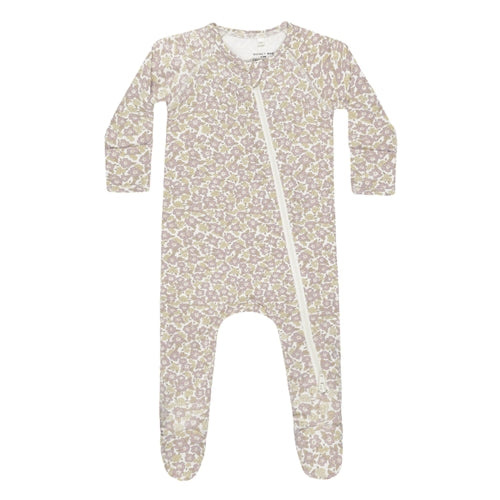 Quincy Mae - Bamboo Zip Footie - Purple Floral
