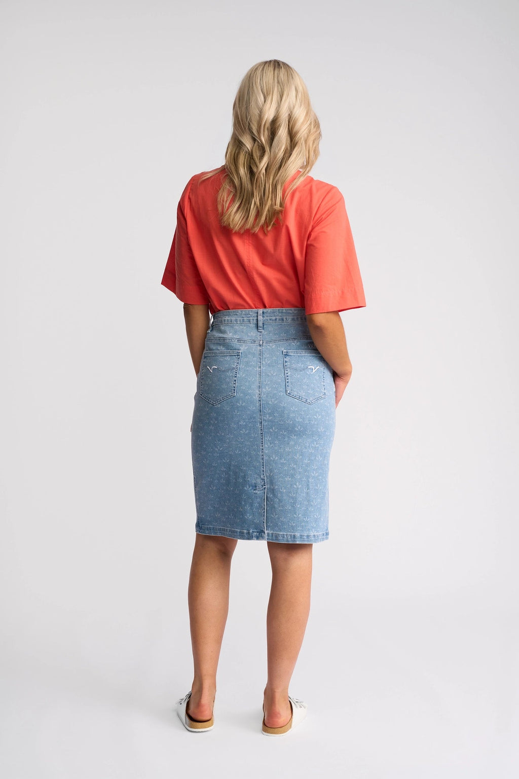 Vassalli Poppy Skirt - Meadow Denim in Meadow Denim