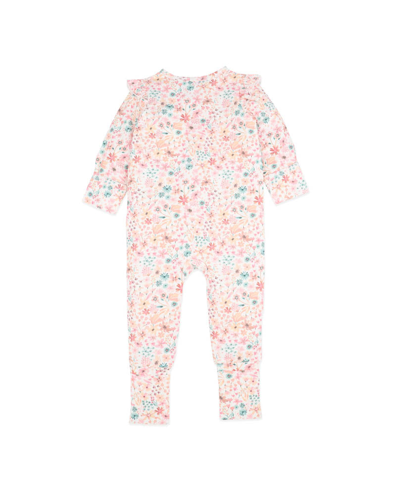Bébé by Minihaha Fern Floral Organic Zipsuit in MULTI