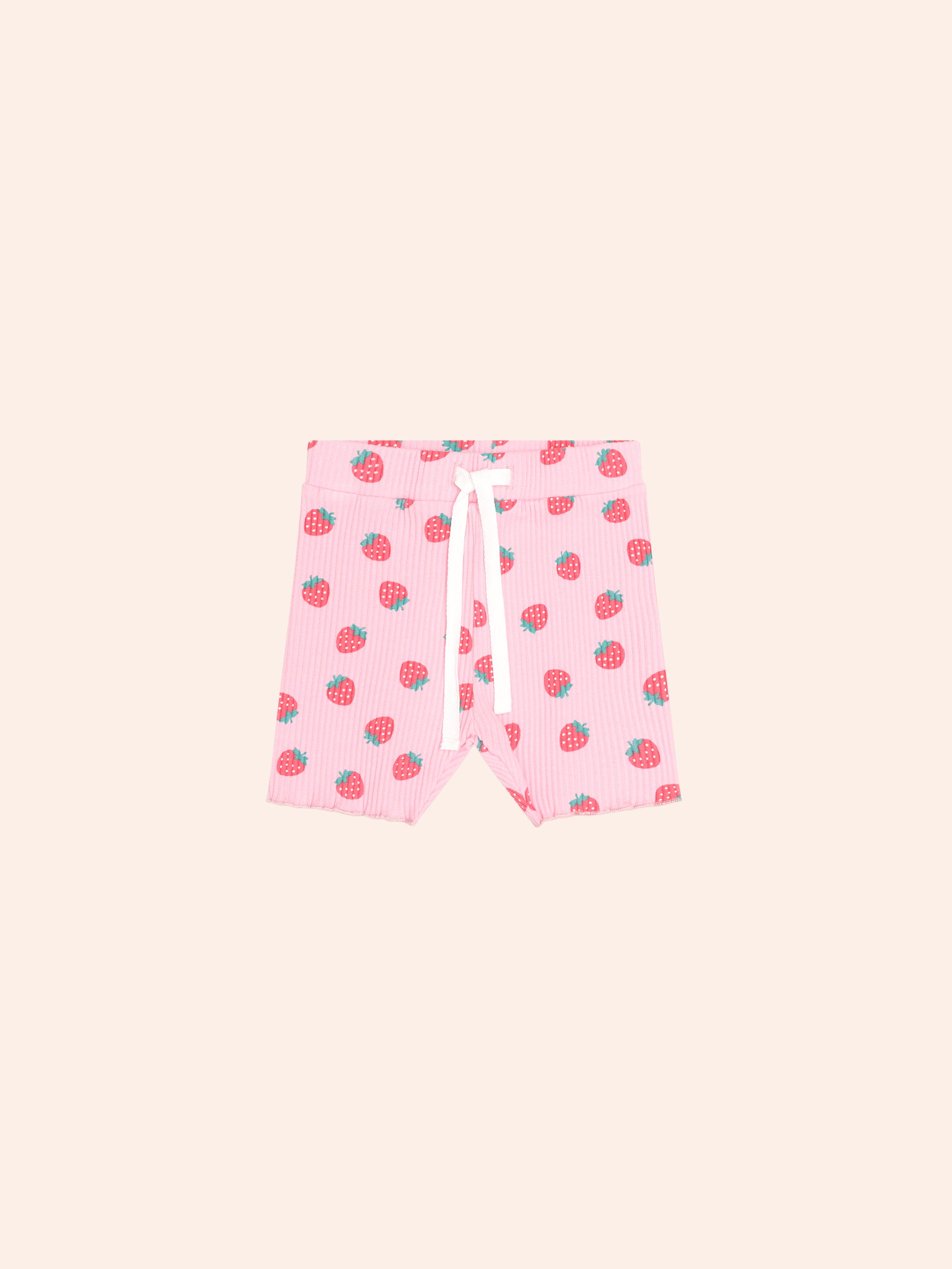 HUXBABY STRAWBERRY PRINT RIB BIKE SHORT in STRAWBERRY PRINT