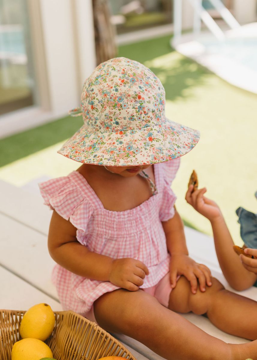 Acorn Kids Celeste Wide Brim Sunhat in Cream, Pink and Blue
