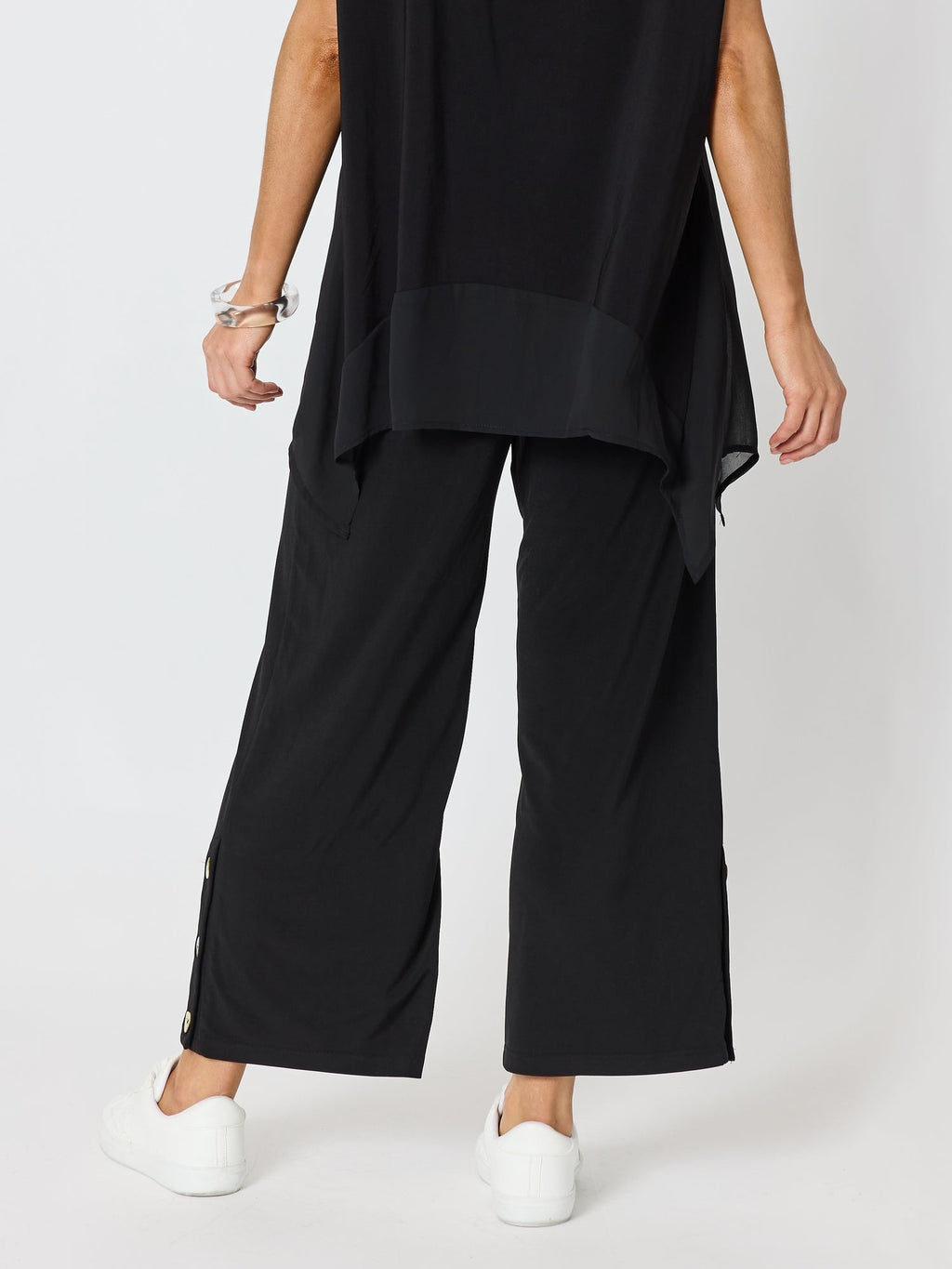 Clarity Traveller Button Hem Pant - Black in Black