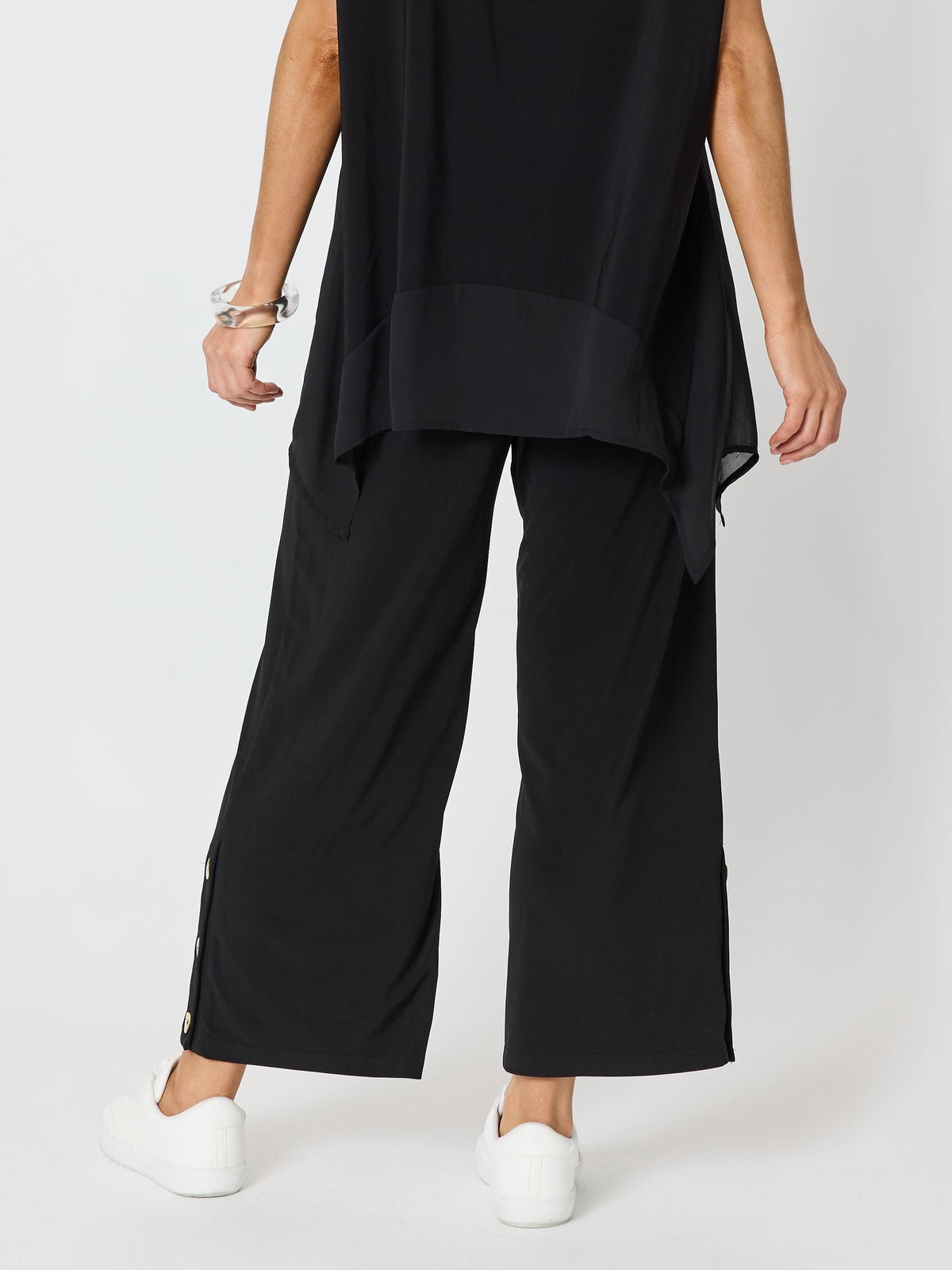 Clarity Traveller Button Hem Pant - Black in Black