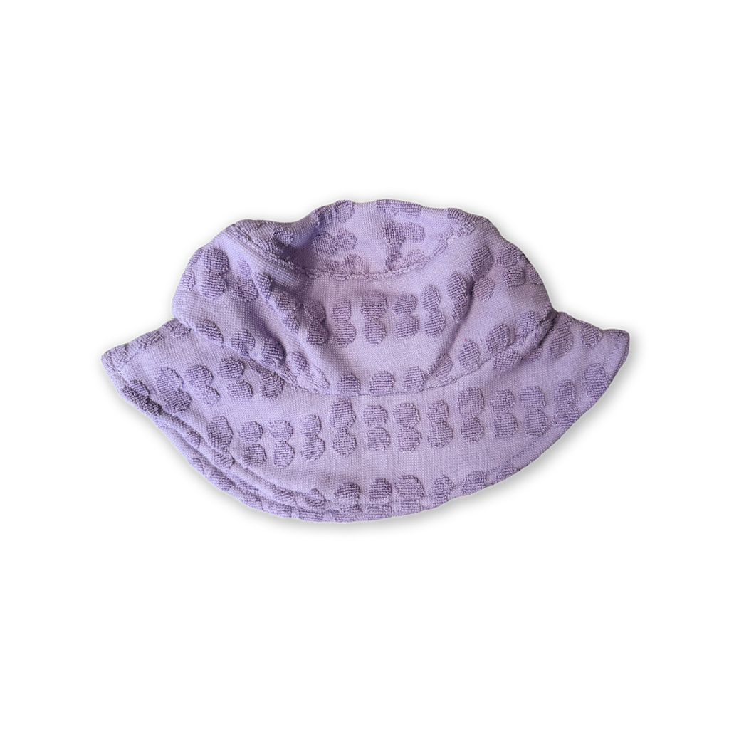 Grown Bubble Terry Towelling Bucket Hat - Mauve in Single