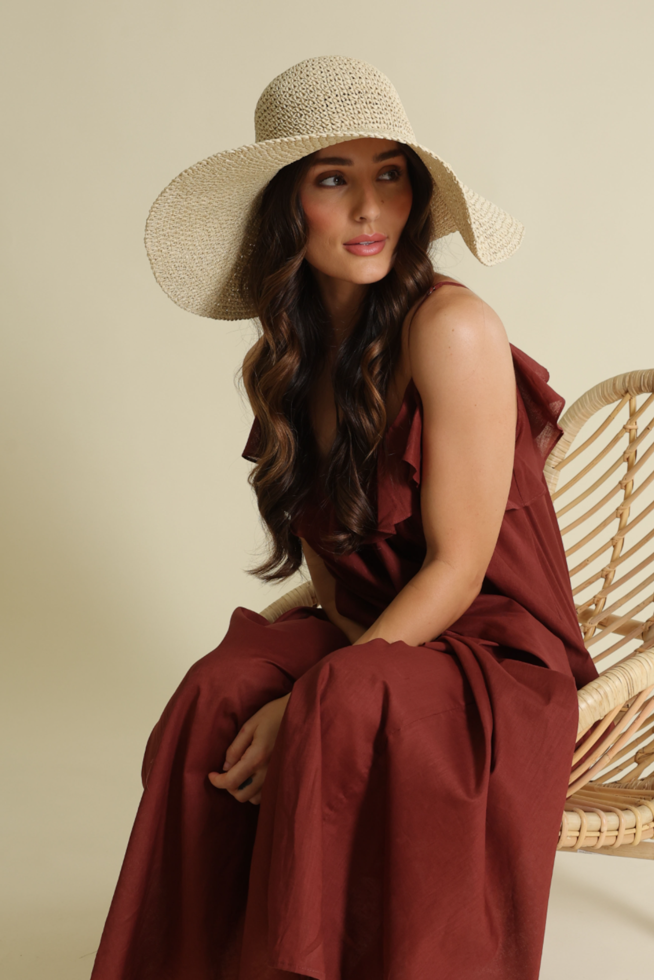 Morgan & Taylor Sabrina Floppy Hat in Natural in beige
