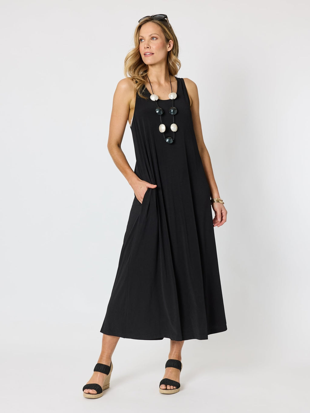 Clarity Traveller Tank Dress - Black in Black