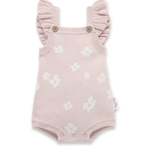 Aster & Oak - Flower Ruffle Knit Romper