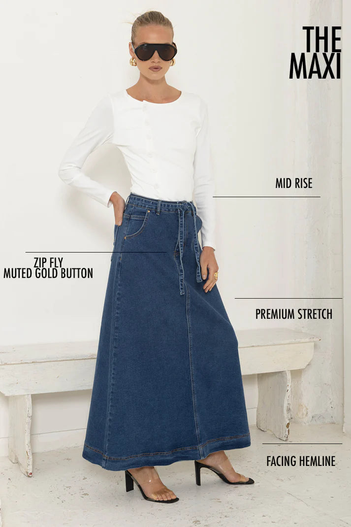 AVE - AIRFORCE DK DENIM SKIRT
