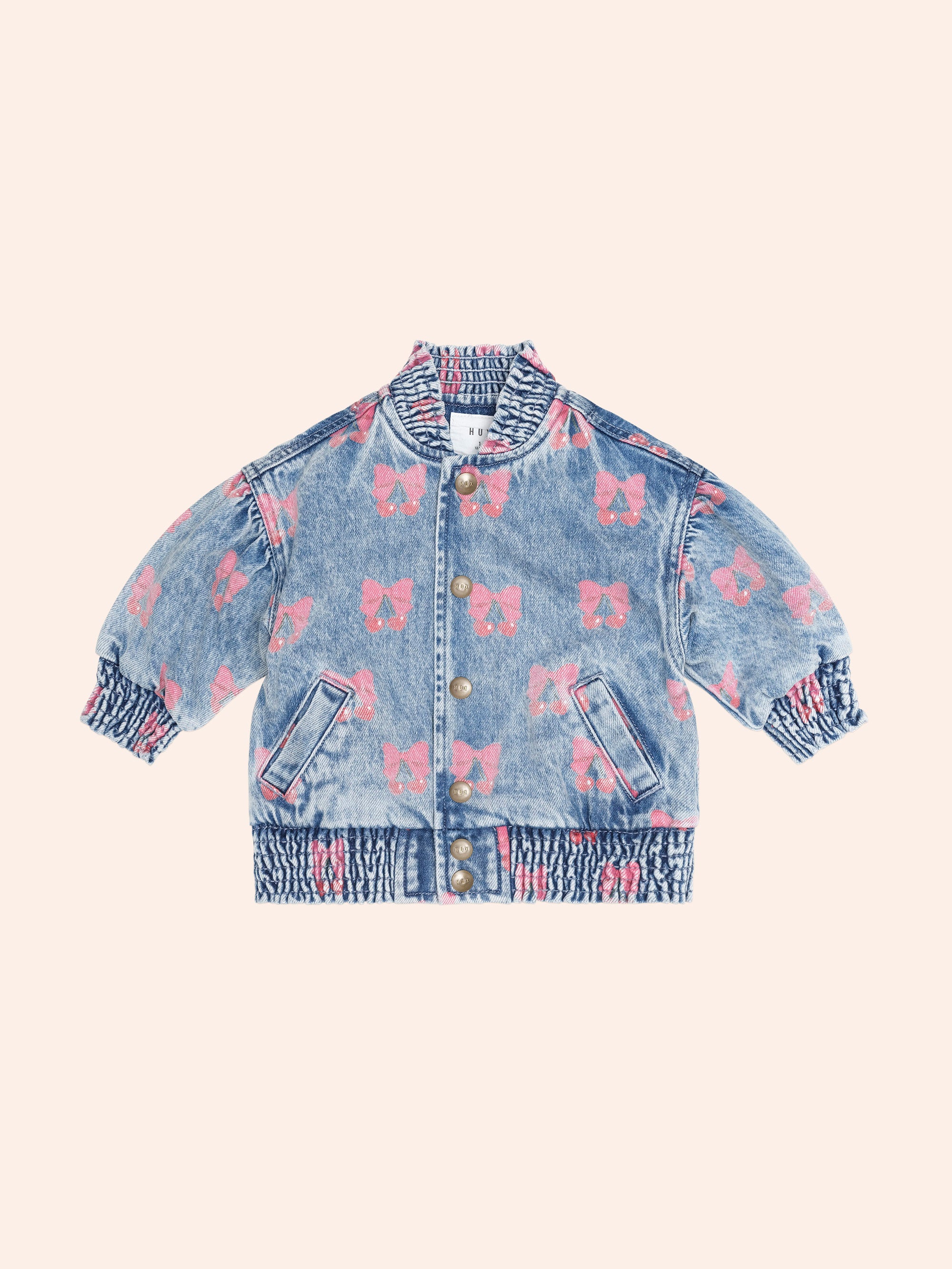 HUXBABY DREAMY DENIM CHERRY JACKET in MULTI DENIM