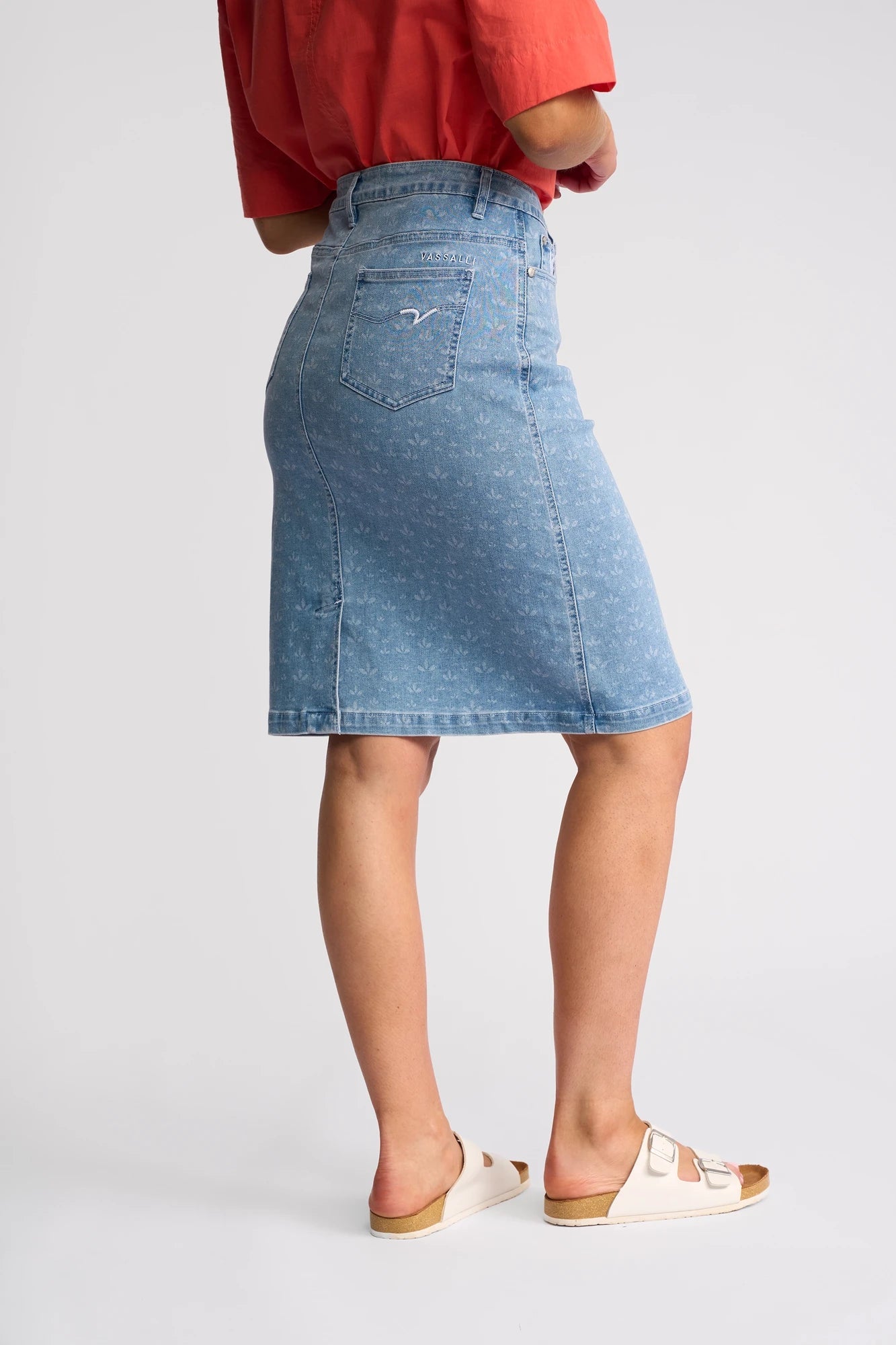 Vassalli Poppy Skirt - Meadow Denim in Meadow Denim