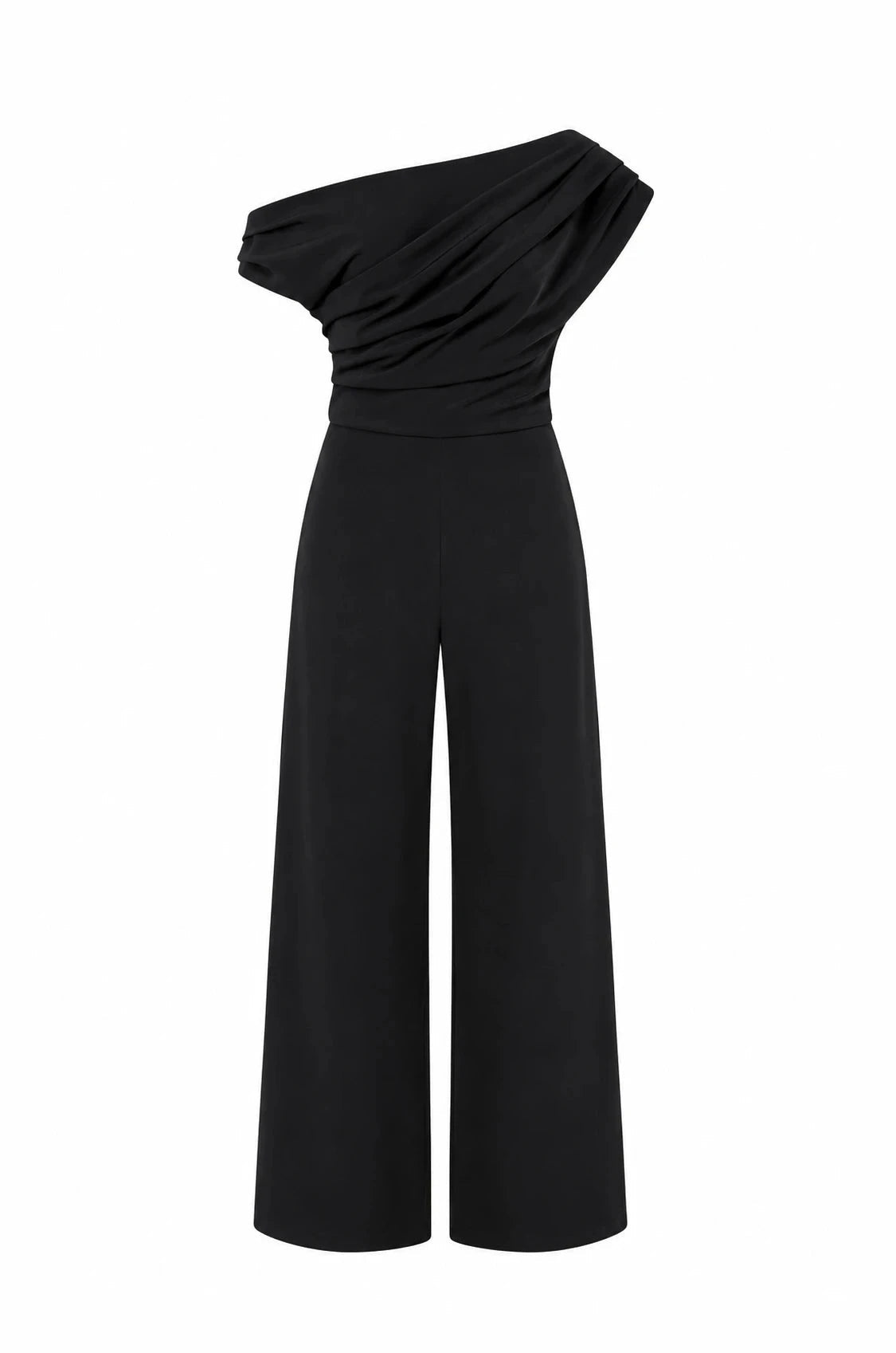 Carolina Roslyn Off Shoulder Jumpsuit Black in Single
