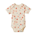 Nature Baby Short Sleeve Bodysuit in Petite Flora Stamp Print