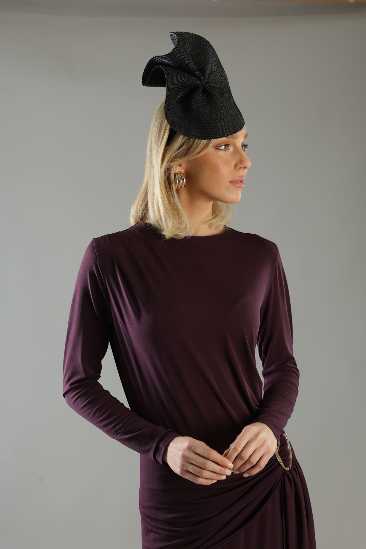 Morgan & Taylor Zaria Fascinator in Black in black
