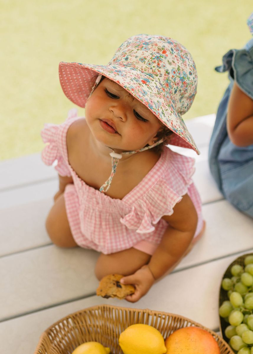 Acorn Kids Celeste Wide Brim Sunhat in Cream, Pink and Blue