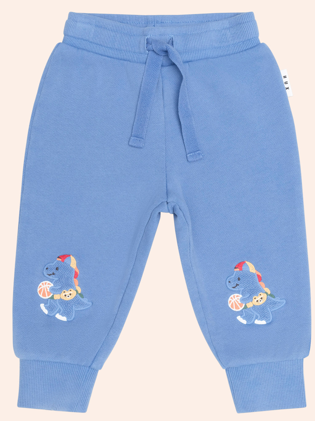 HUXBABY BALLER DINO SPORTY STRIPE SWEATPANT in VINTAGE BLUE GARMENT DYE