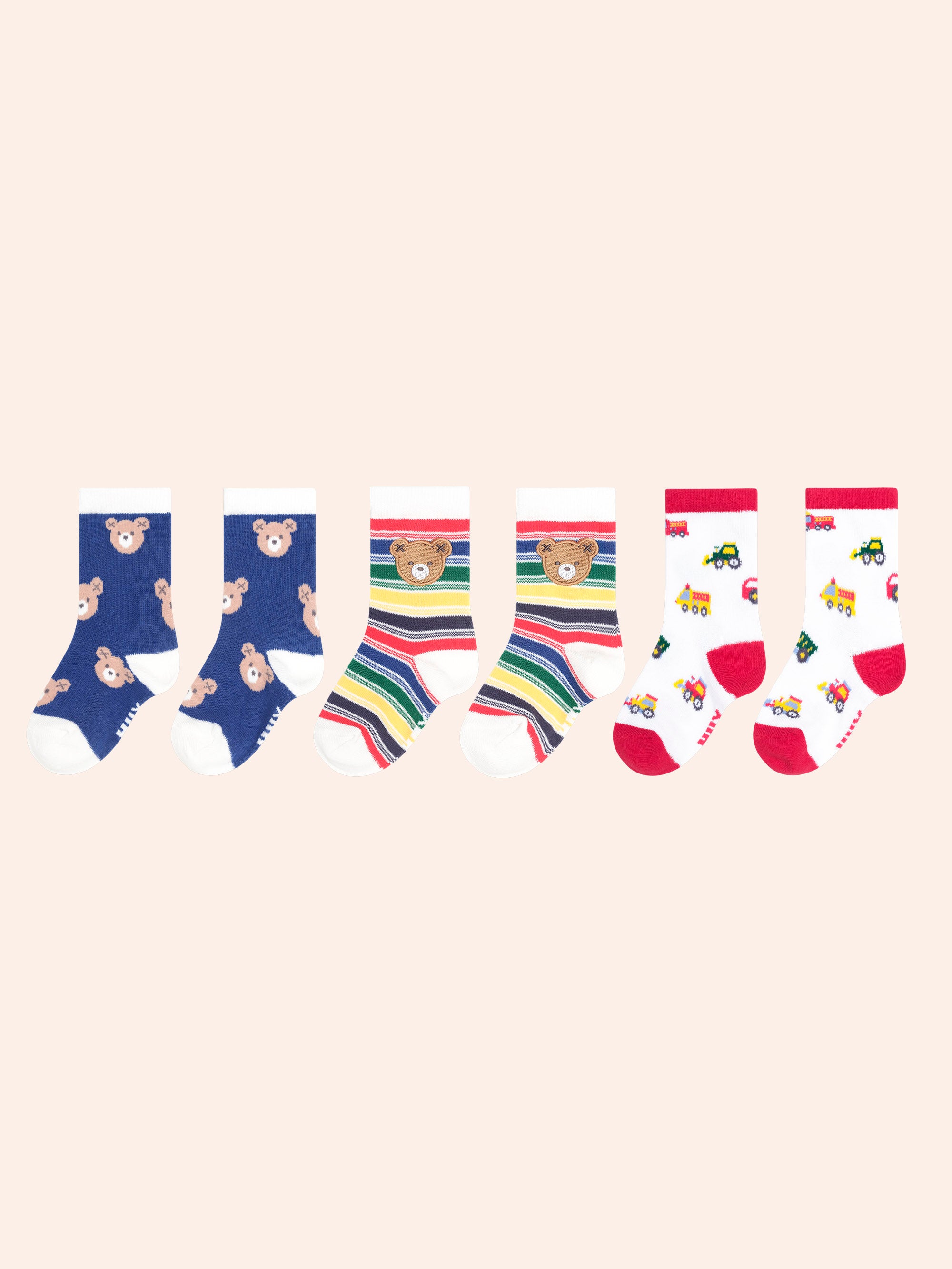 HUXBABY 3PK BOYS SOCKS in MULTI