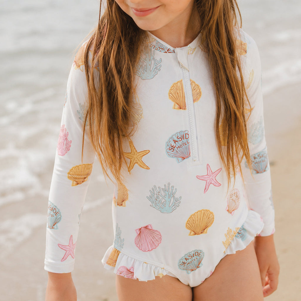 Crywolf LONG SLEEVE SWIMSUIT Shell in Single