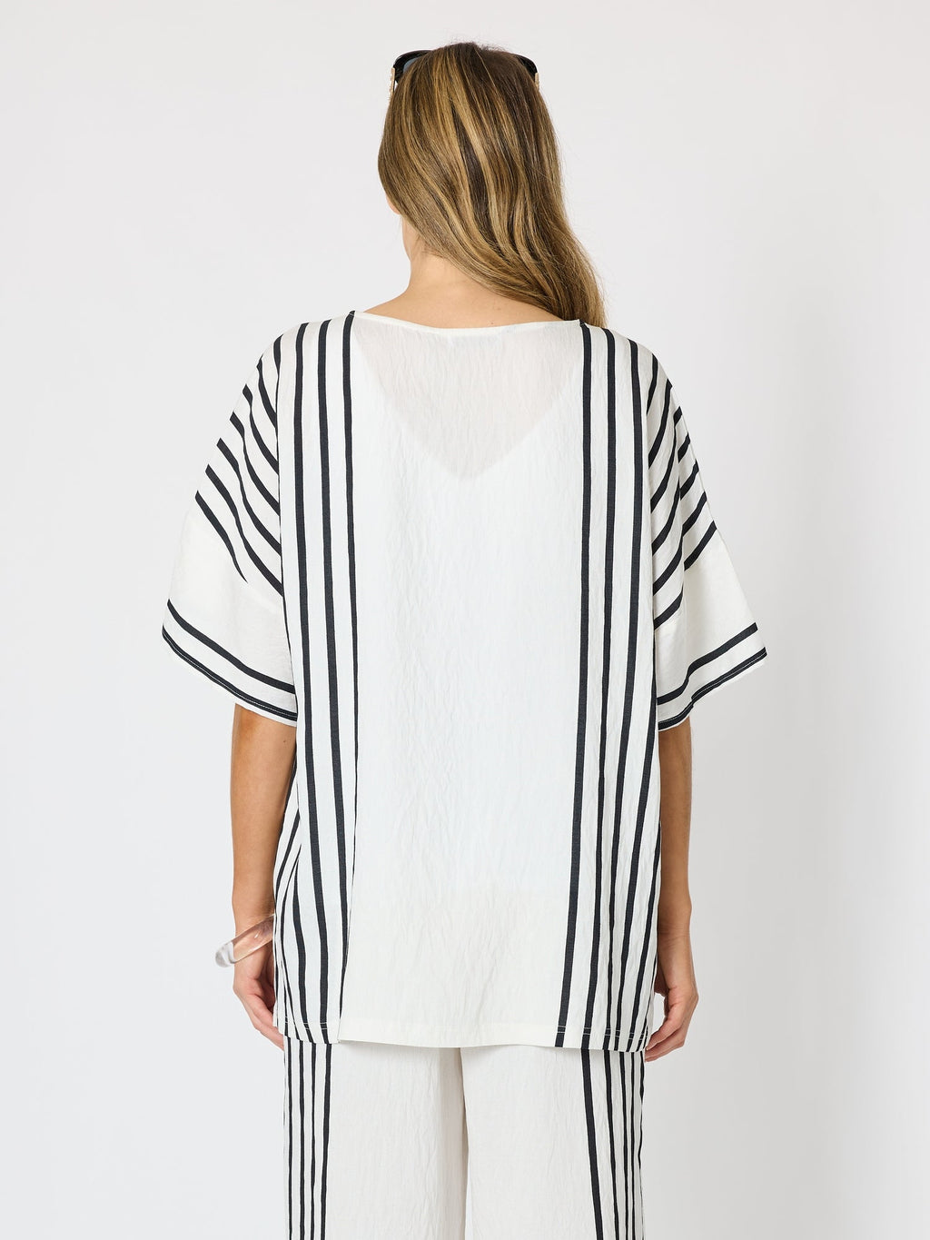Clarity Sevilla Stripe Top - White/Black in White/Black