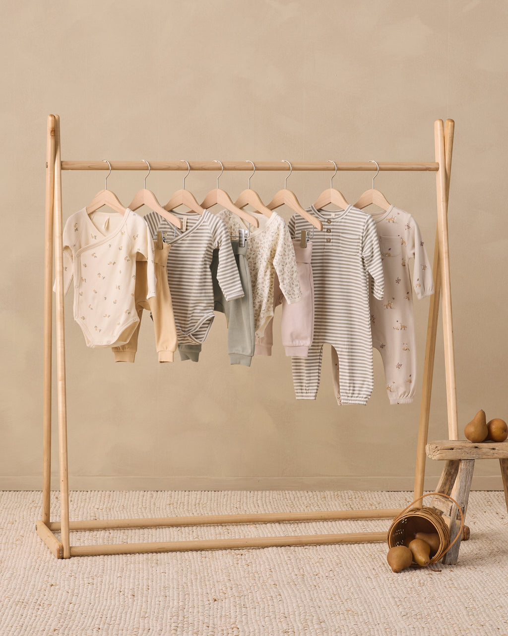 Quincy Mae Side Snap Bodysuit + Pant Set Pears in BUTTERSCOTCH